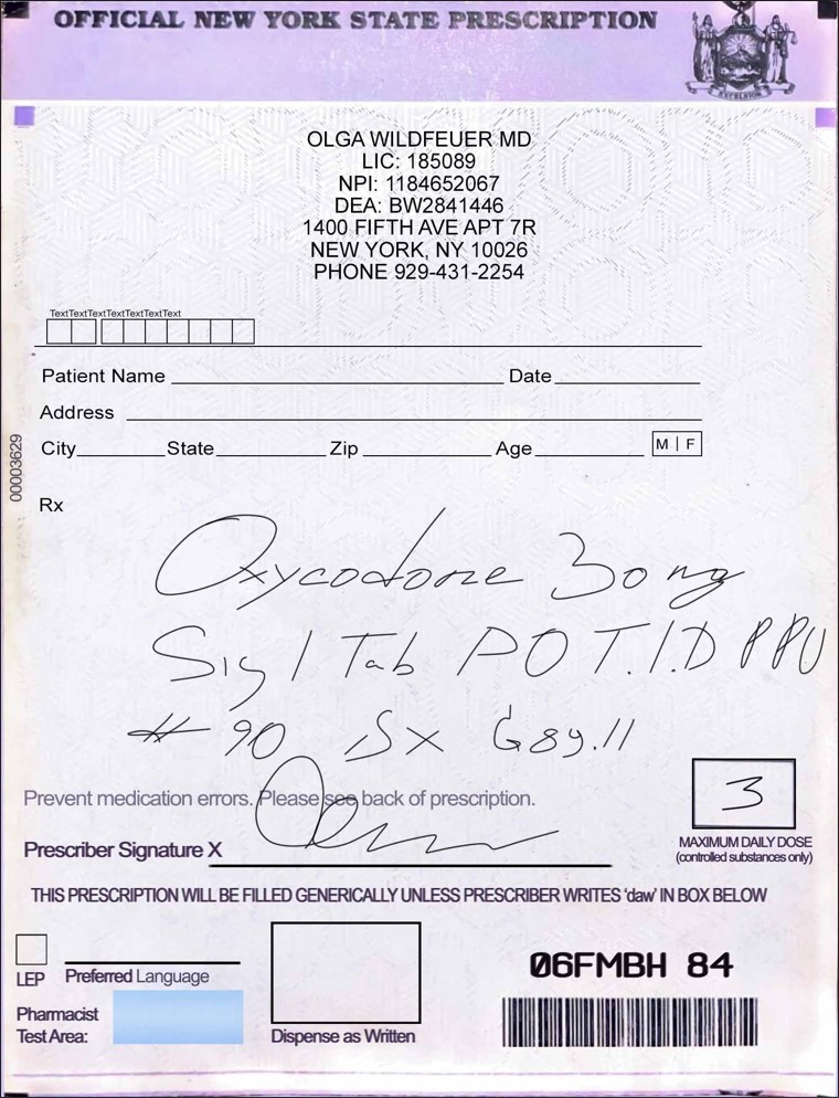 USA New York state prescription